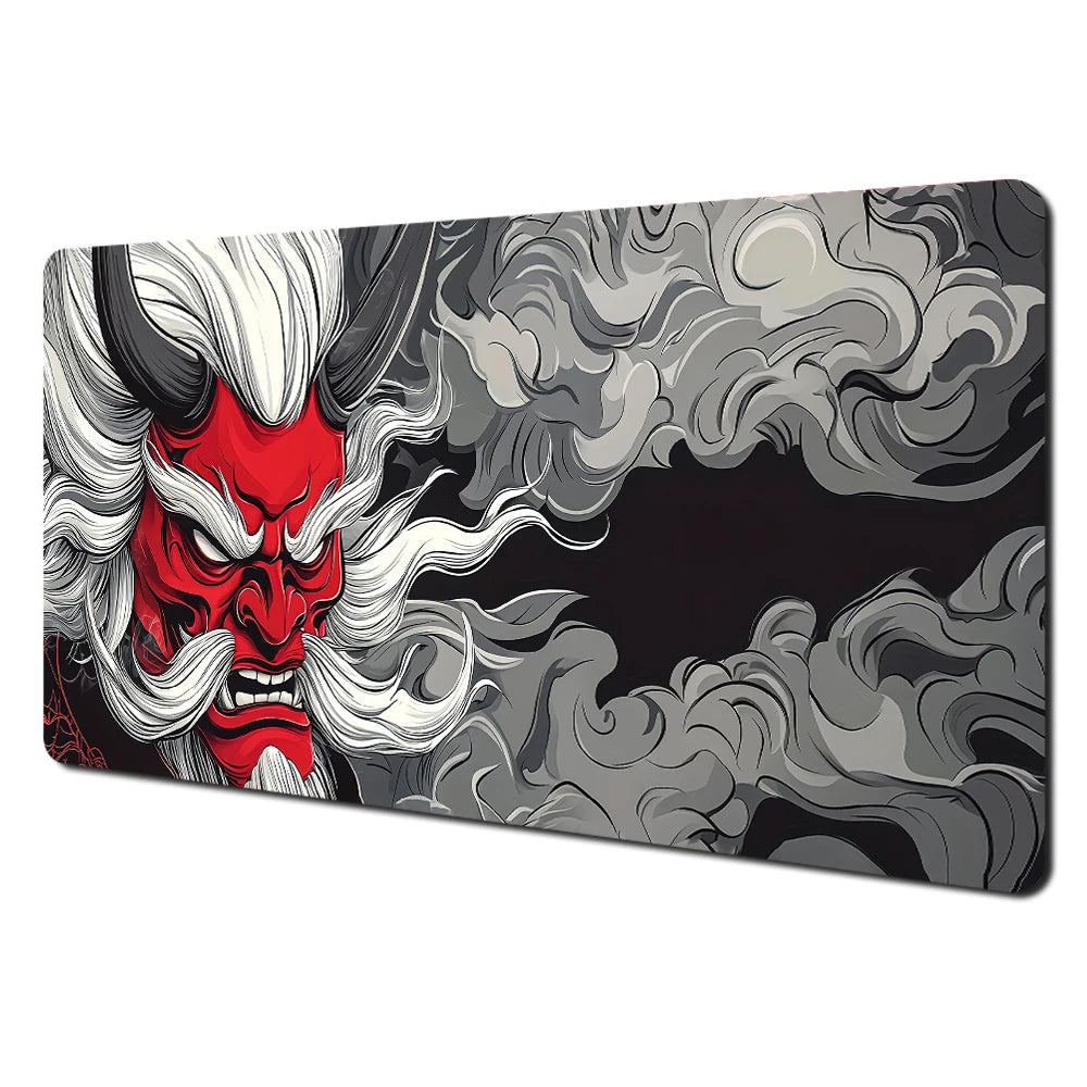 Tapis de jeu motif oni rouge