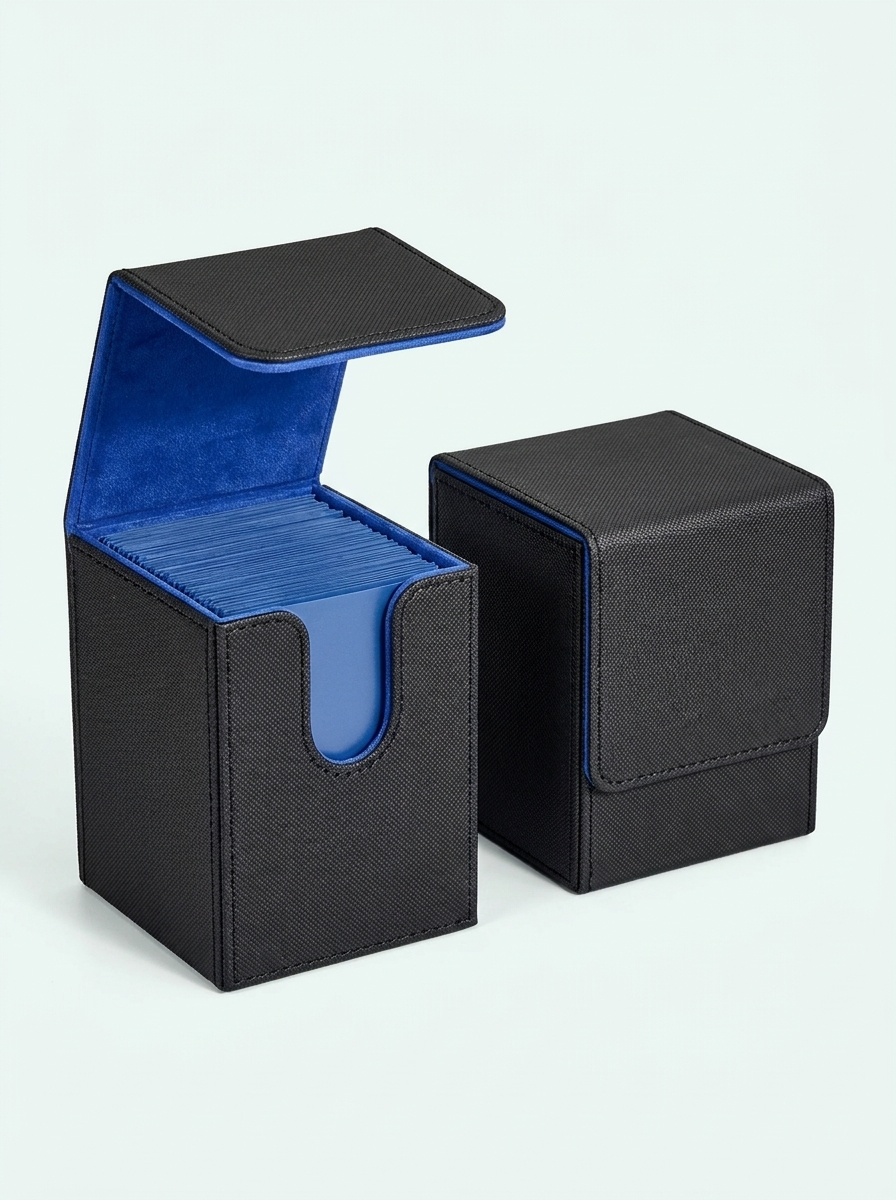 Deck box en simili-cuir Mintcase à fermeture aimantée, intérieur bleu
