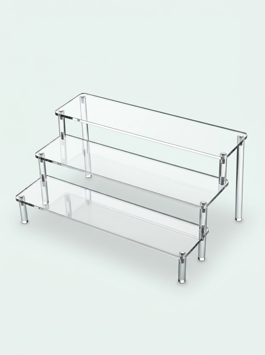 Présentoir escalier acrylique transparent Mintcase, 3 niveaux