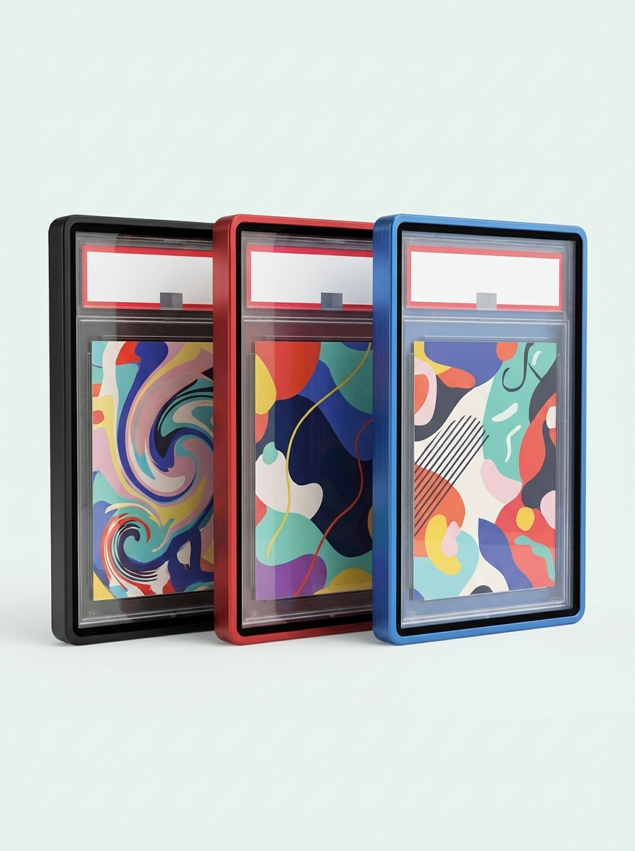 Étuis en aluminium Mintcase pour carte gradée, noir, rouge et bleu