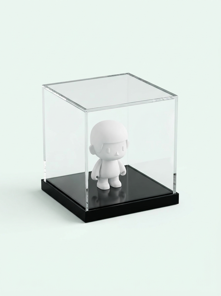 Vitrine acrylique sur socle noir Mintcase