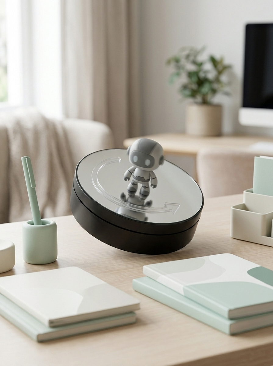 Figurine en rotation sur le plateau tournant motorisé Mintcase