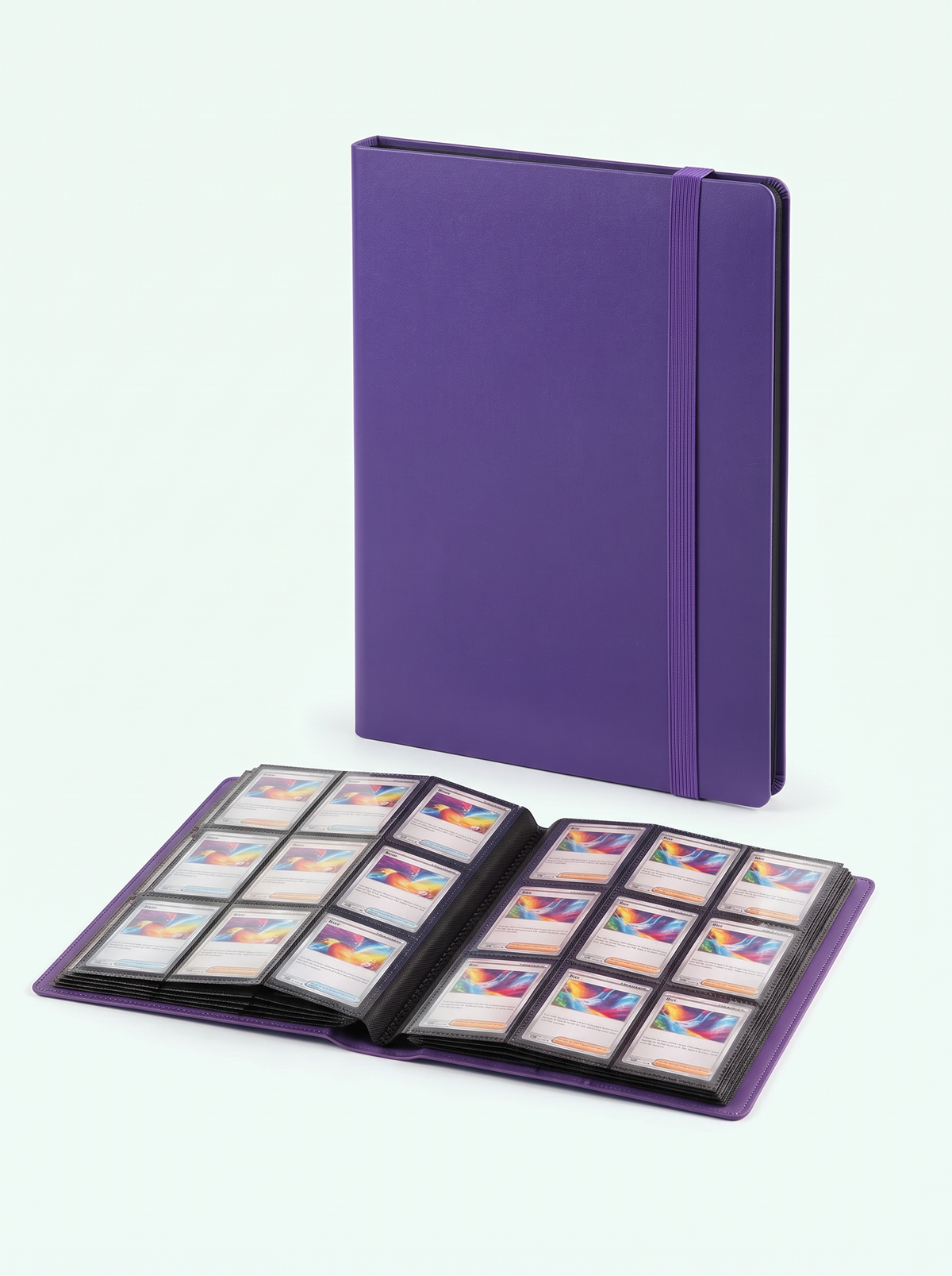 Classeur à chargement latéral Mintcase violet, 9 pochettes par page