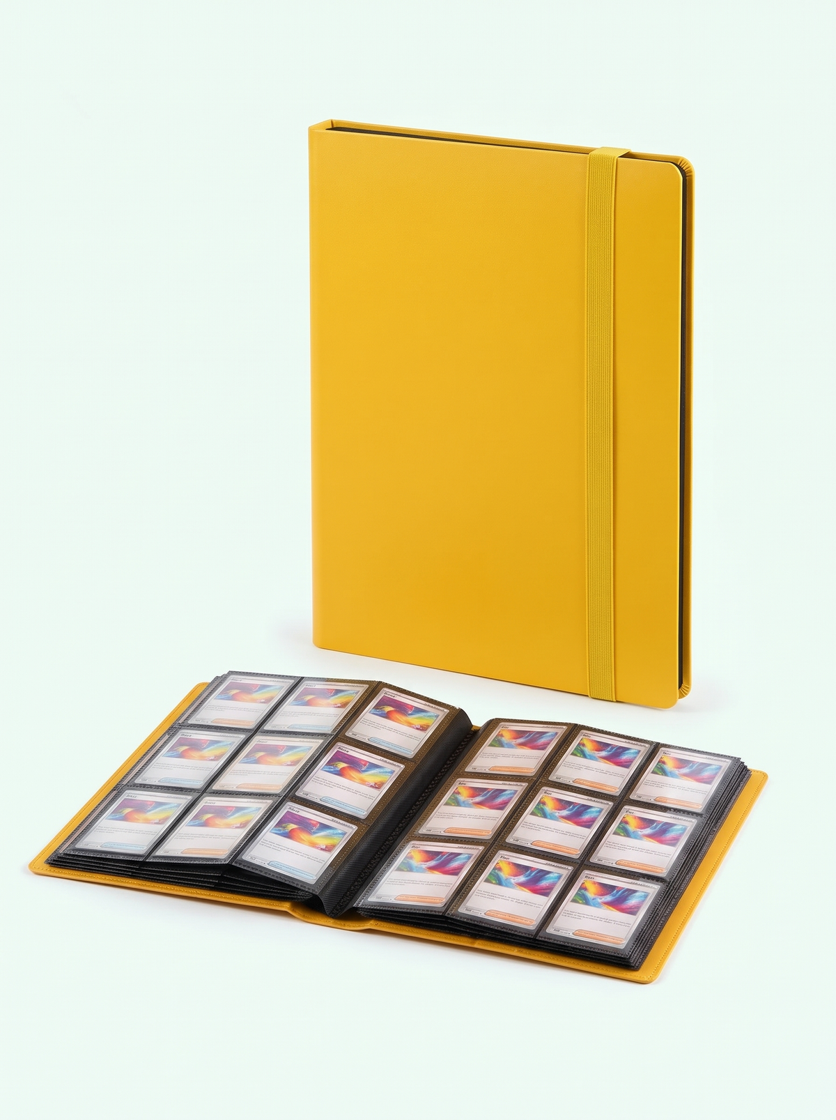 Classeur à chargement latéral Mintcase jaune, 9 pochettes par page