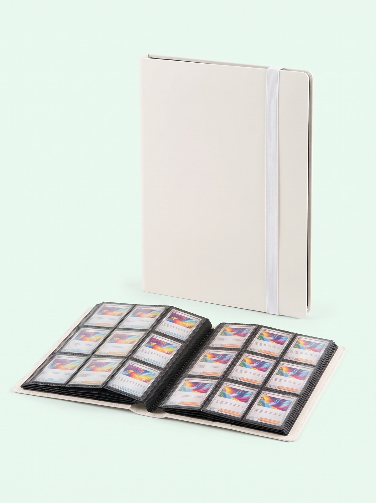 Classeur à chargement latéral Mintcase blanc, 9 pochettes par page