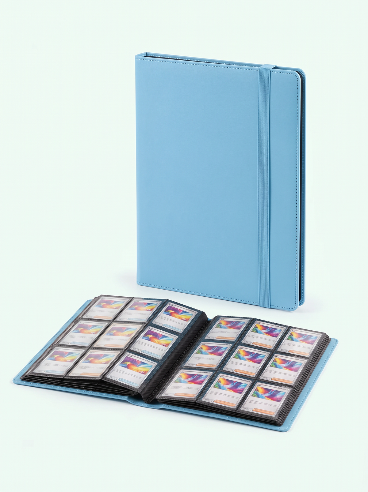 Classeur à chargement latéral Mintcase bleu ciel, 9 pochettes par page