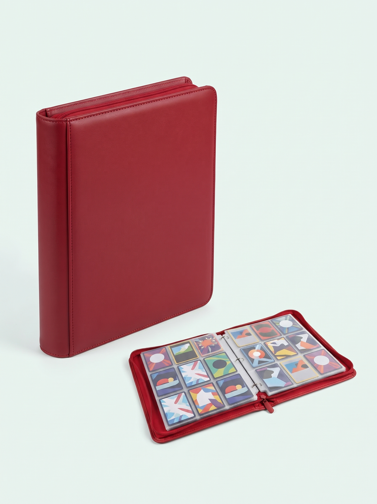 Classeur zip 900 cartes rouge