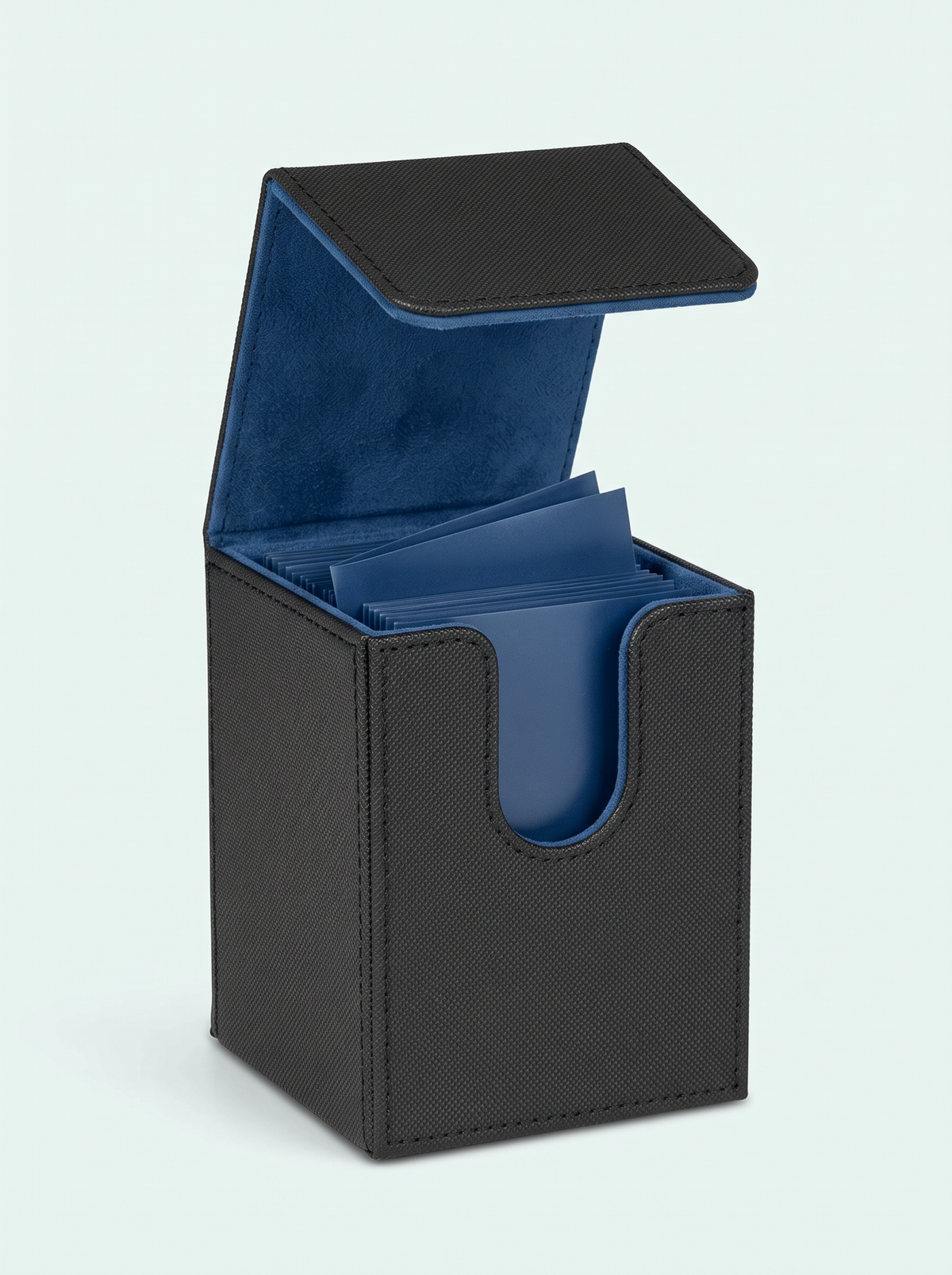 Deck box 100 cartes simple pochette noir et bleu