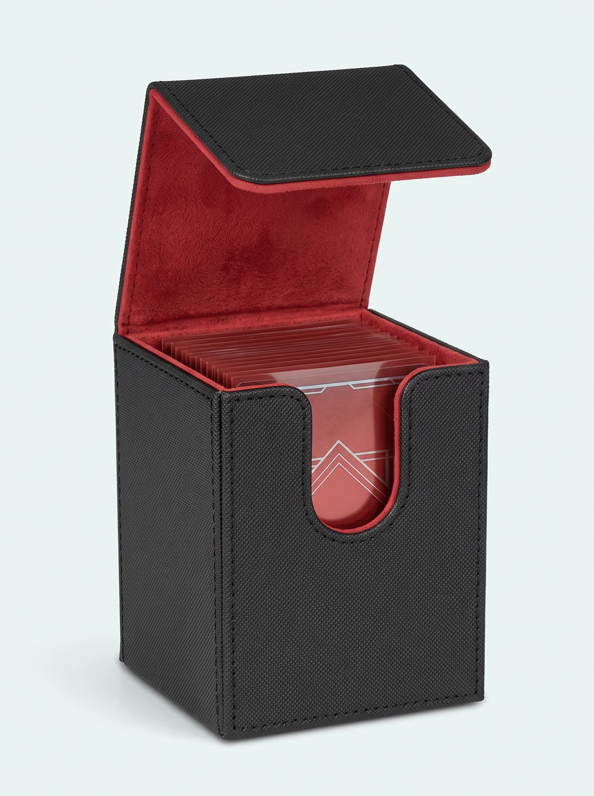 Deck box 100 cartes simple pochette noir et rouge