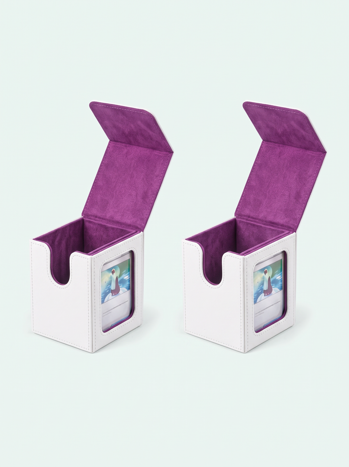 Deck box à fenêtre 120 cartes blanc et violet