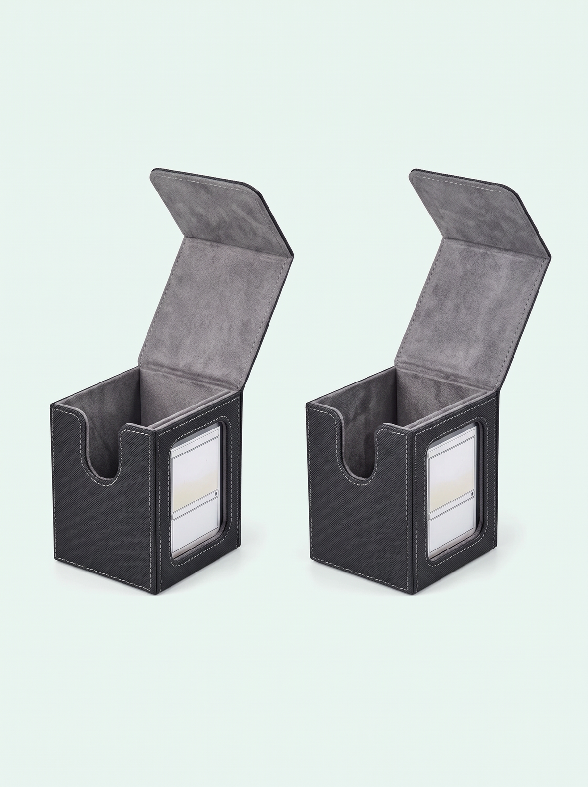 Deck box à fenêtre 120 cartes noir et gris