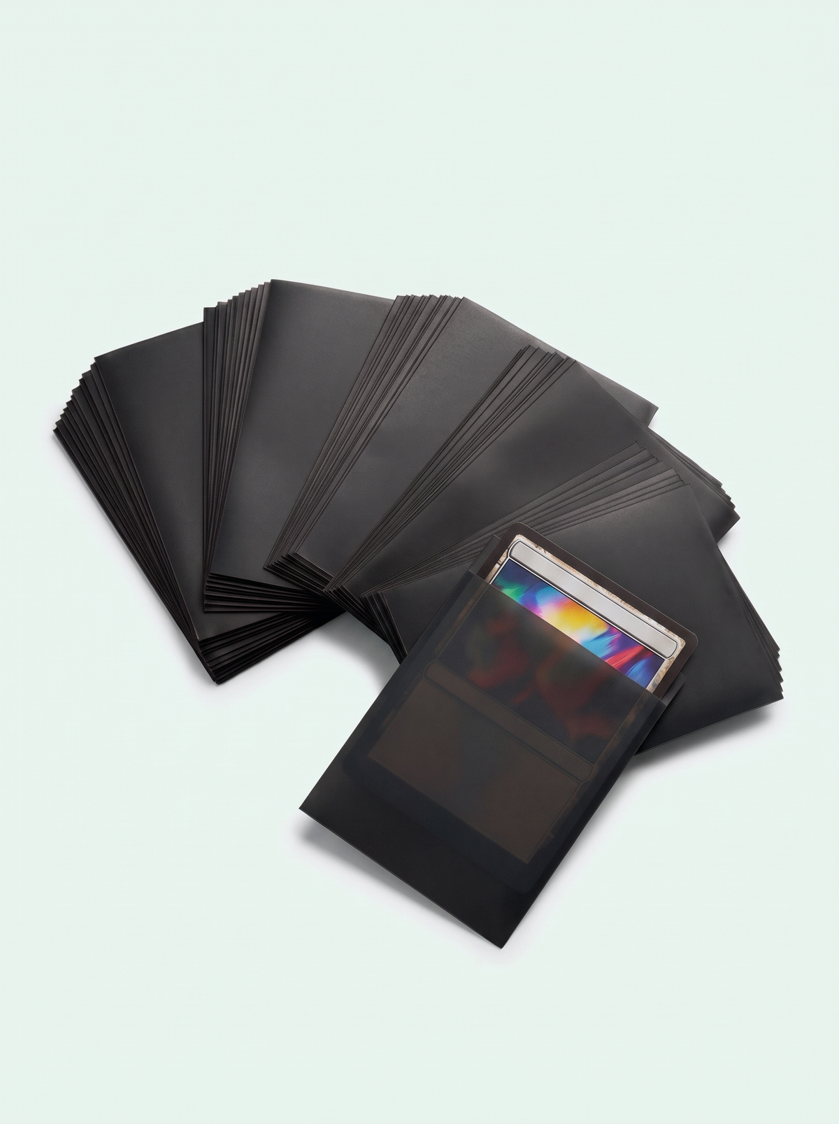 100 sleeves mates 66×91 mm noir