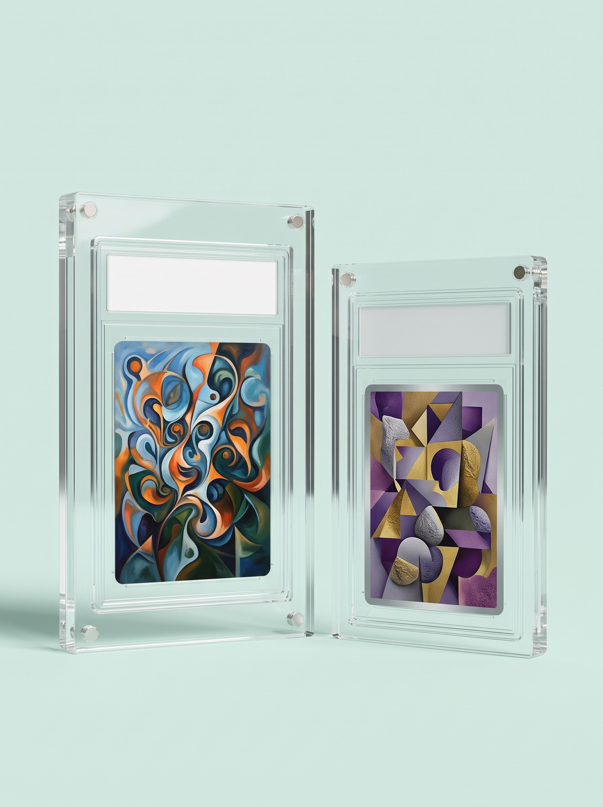 Vitrines pour carte gradée, 1 grande et 1 petite
