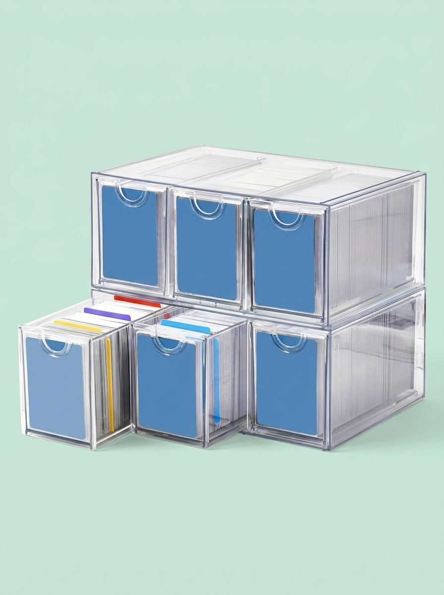 Boîte de rangement à tiroirs transparents, 6 tiroirs