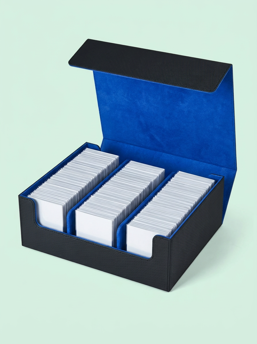 Boîte 1 800 cartes, noir et bleu