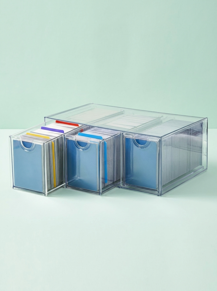 Boîte de rangement à tiroirs transparents, 3 tiroirs
