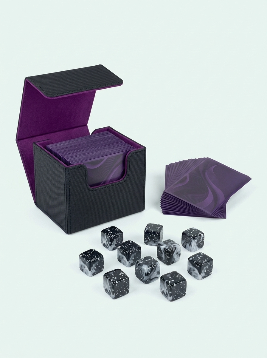 Kit Joueur : deck box magnétique, sleeves et dés compteurs