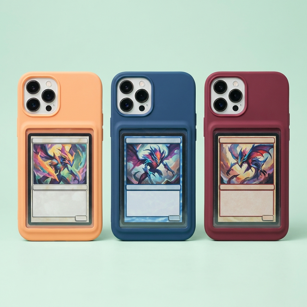 Coques porte-carte orange, bleu et bordeaux mat