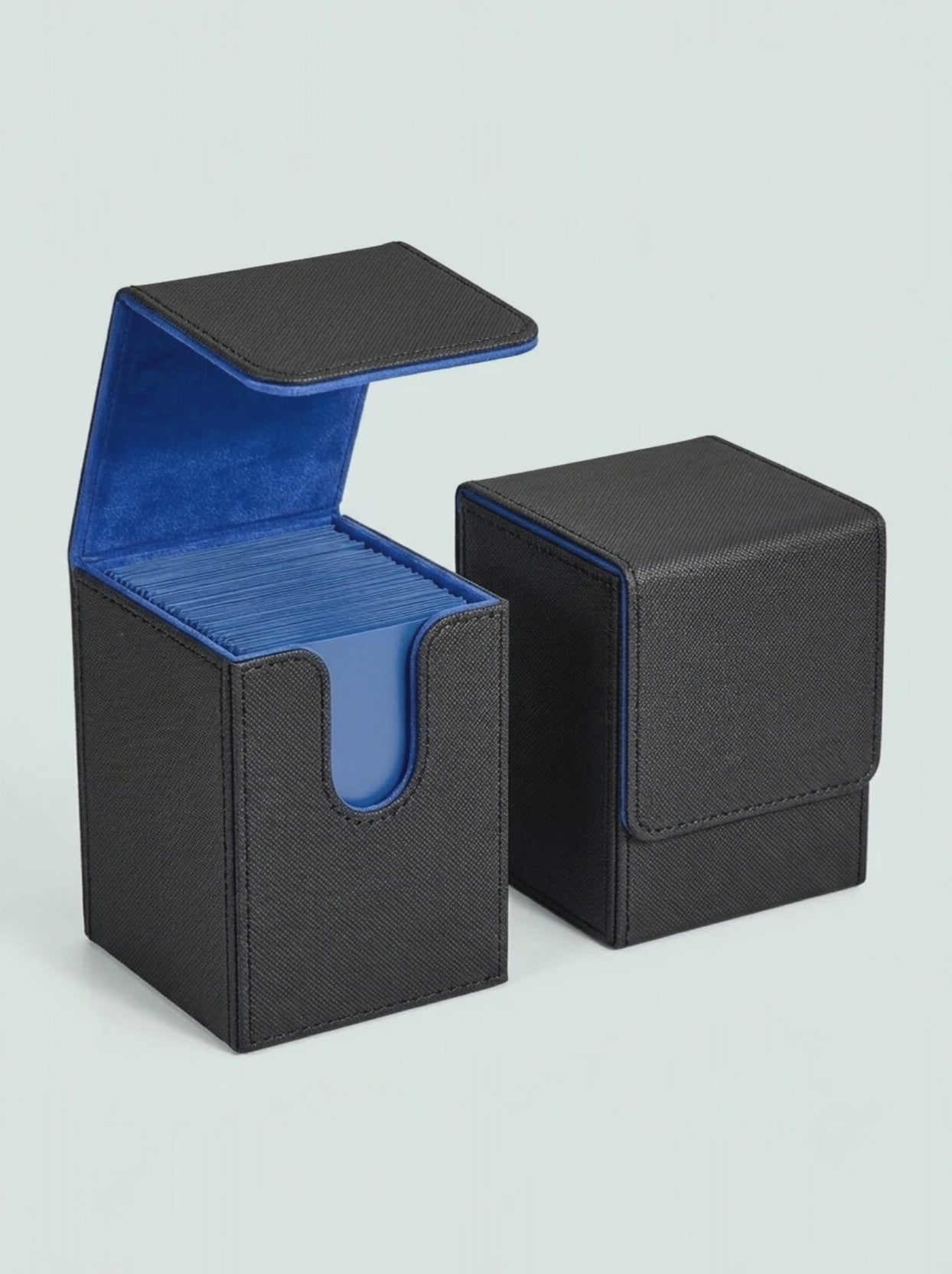 Vidéo de la deck box Mintcase en simili-cuir, intérieur bleu